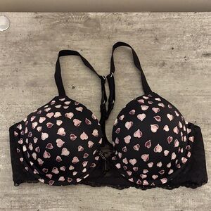 New Maidenform Lace Heart Racer Back Underwire Bra